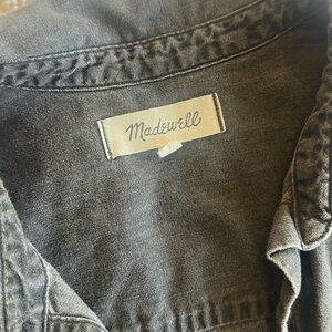 Madewell, black denim button up, size medium